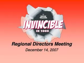 Regional Directors Meeting December 14, 2007