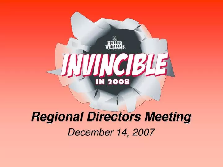 regional directors meeting december 14 2007