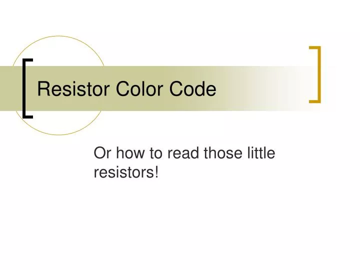 resistor color code