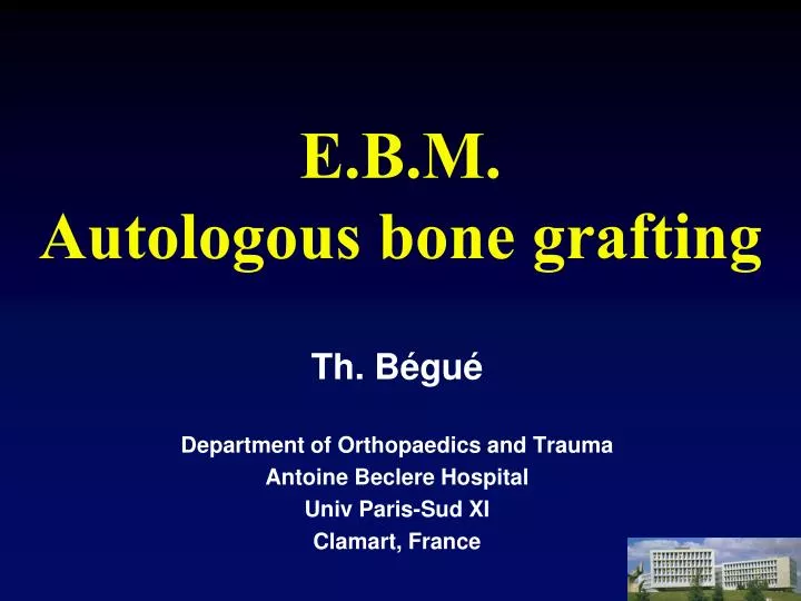 e b m autologous bone grafting