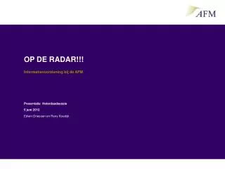 op de radar