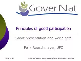 Principles of good participation