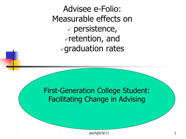 advisee e folio measurable effects on persistence retention and graduation rates