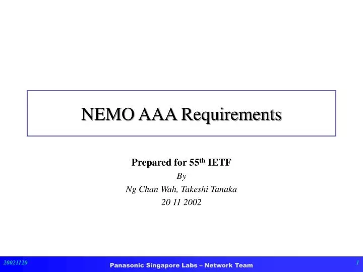 nemo aaa requirements