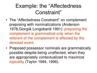 example the affectedness constraint
