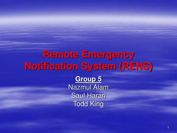 remote emergency notification system rens