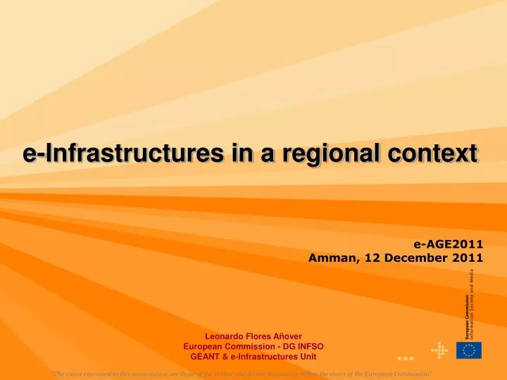 e infrastructures in a regional context