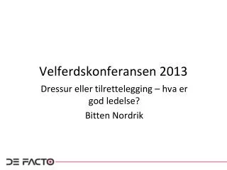 velferdskonferansen 2013