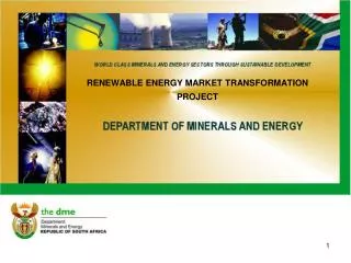 RENEWABLE ENERGY MARKET TRANSFORMATION PROJECT