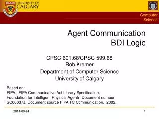 Agent Communication BDI Logic