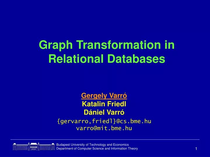 graph transformation in relational databases