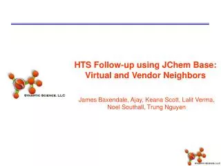 HTS Follow-up using JChem Base: Virtual and Vendor Neighbors