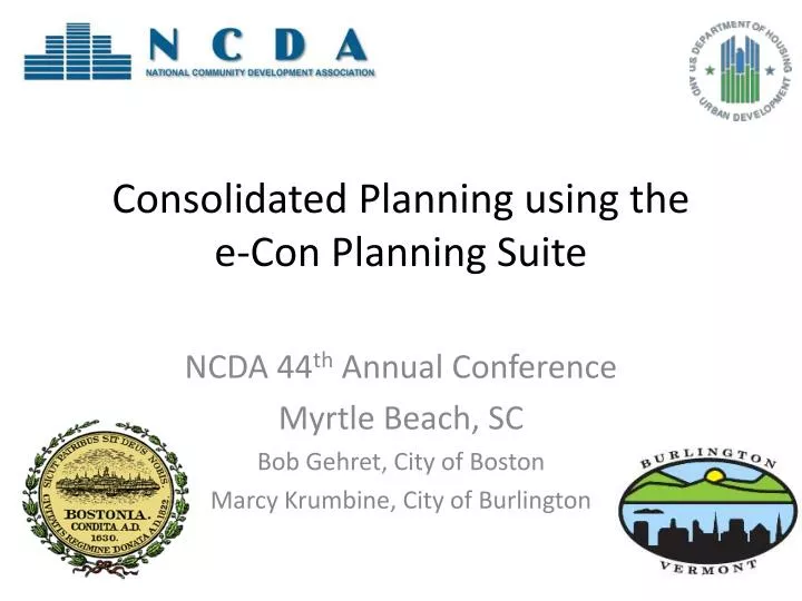 consolidated planning using the e con planning suite