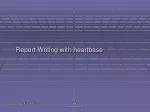 Report Writing with heartbase - slide 1