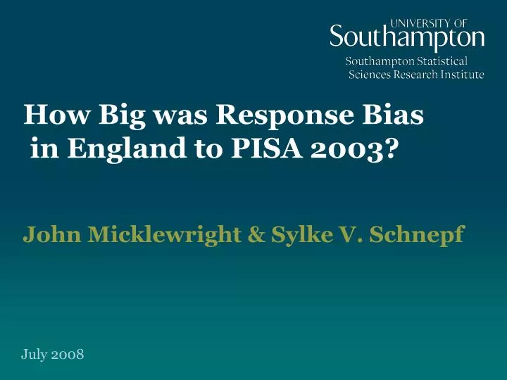 how big was response bias in england to pisa 2003