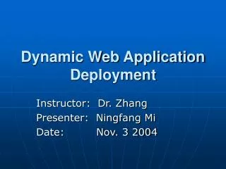 Dynamic Web Application Deployment