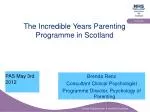 The Incredible Years Parenting Programme in Scotland - slide 1