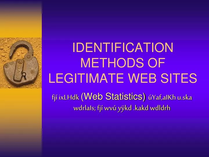 identification methods of legitimate web sites