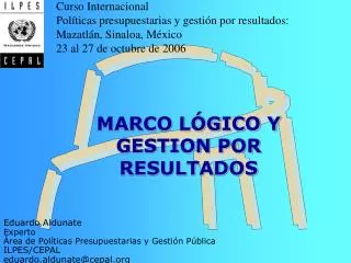 marco l gico y gestion por resultados