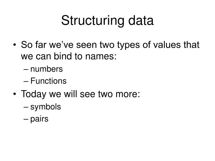 structuring data