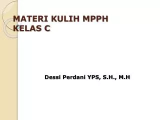 materi kulih mpph kelas c