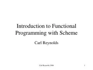 Introduction to Functional Programming with Scheme