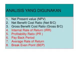 analisis yang digunakan