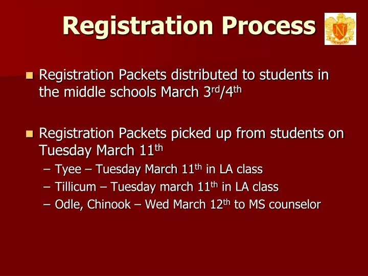 registration process