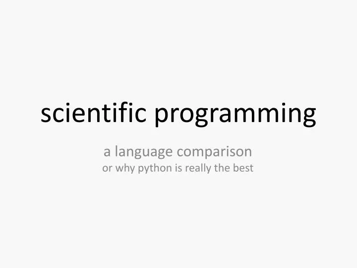 scientific programming