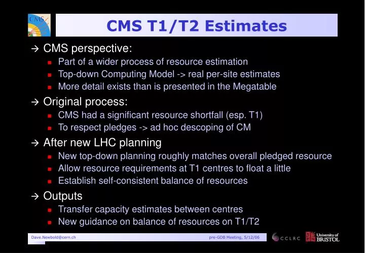 cms t1 t2 estimates