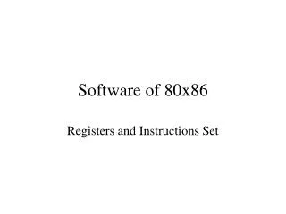 Software of 80x86
