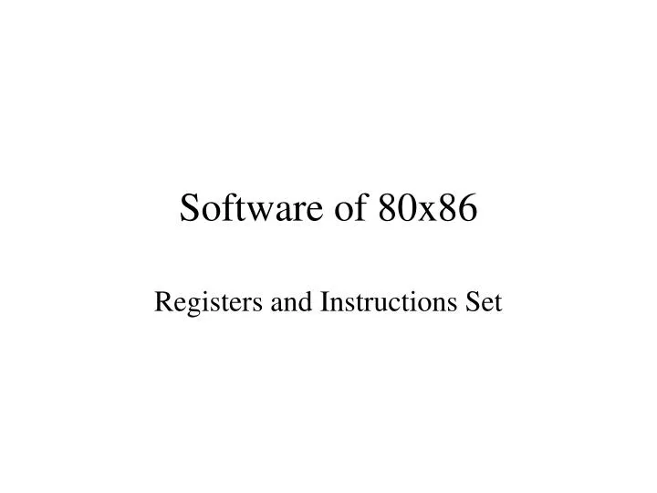 software of 80x86
