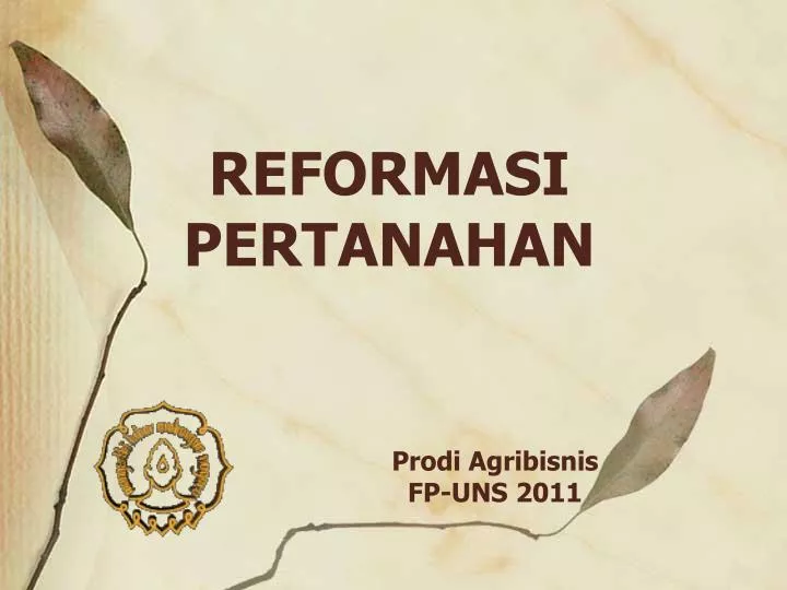 reformasi pertanahan