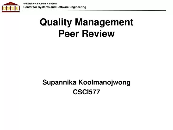 quality management peer review