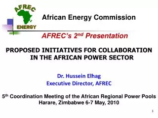 PROPOSED INITIATIVES FOR COLLABORATION IN THE AFRICAN POWER SECTOR