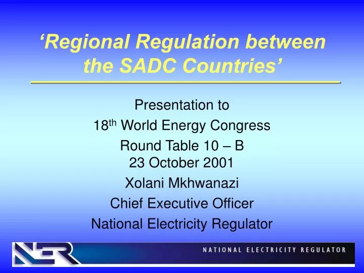 regional regulation between the sadc countries
