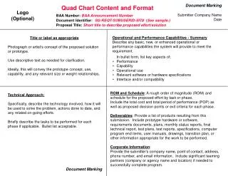 Quad Chart Content and Format