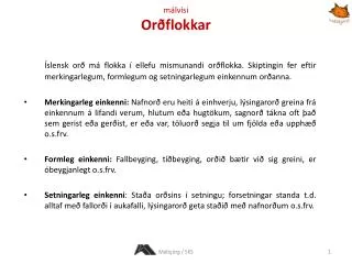 m lv si or flokkar