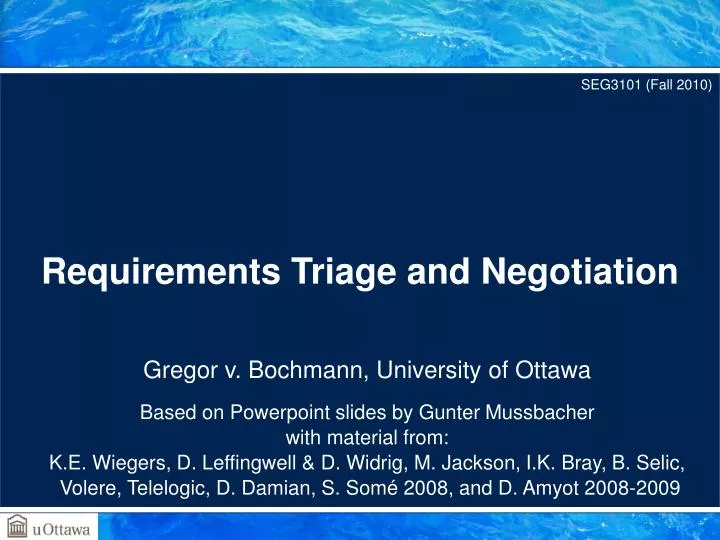 requirements triage and negotiation