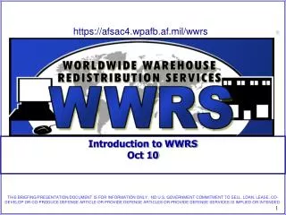 Introduction to WWRS Oct 10