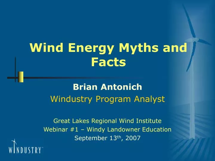 wind energy myths and facts