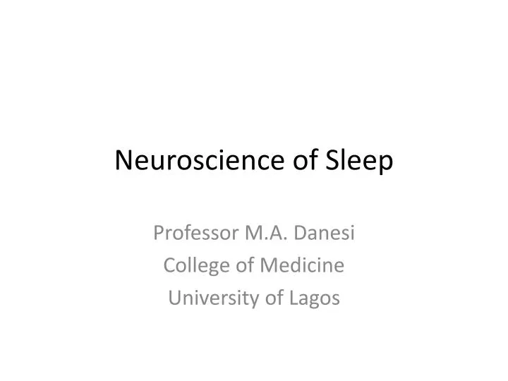 neuroscience of sleep