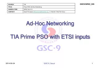 Ad-Hoc Networking TIA Prime PSO with ETSI inputs