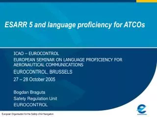 ESARR 5 and language proficiency for ATCOs