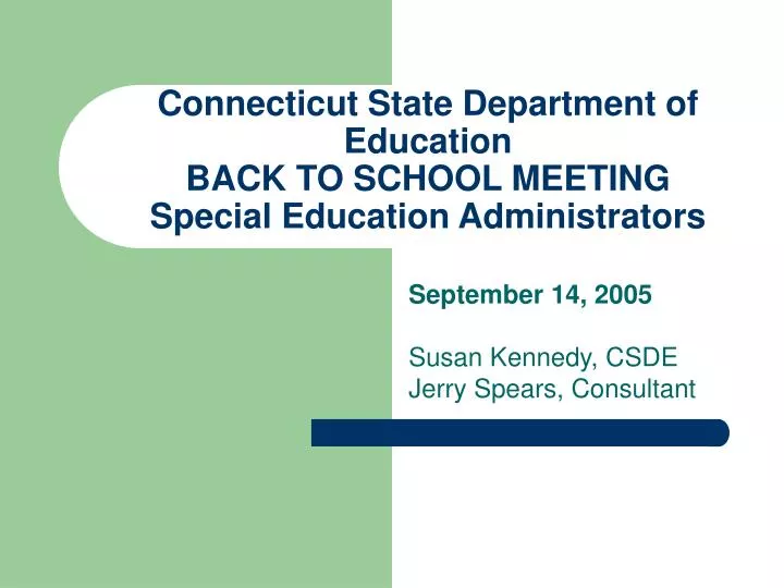 connecticut state department of education back to school meeting special education administrators