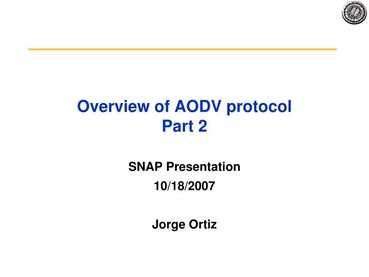 overview of aodv protocol part 2