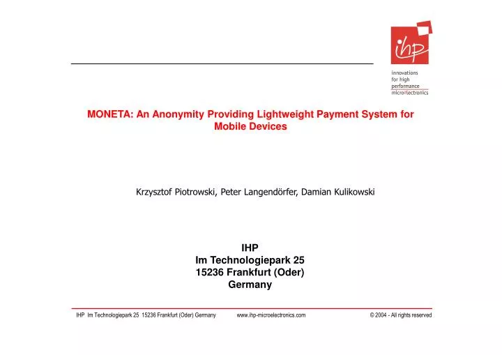 moneta an anonymity providing lightweight payment system for mobile devices