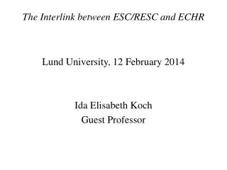 The Interlink between ESC/RESC and ECHR