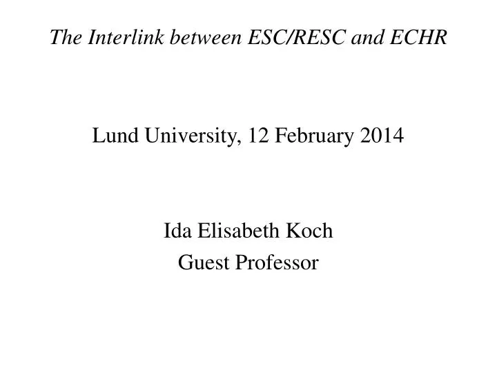 the interlink between esc resc and echr