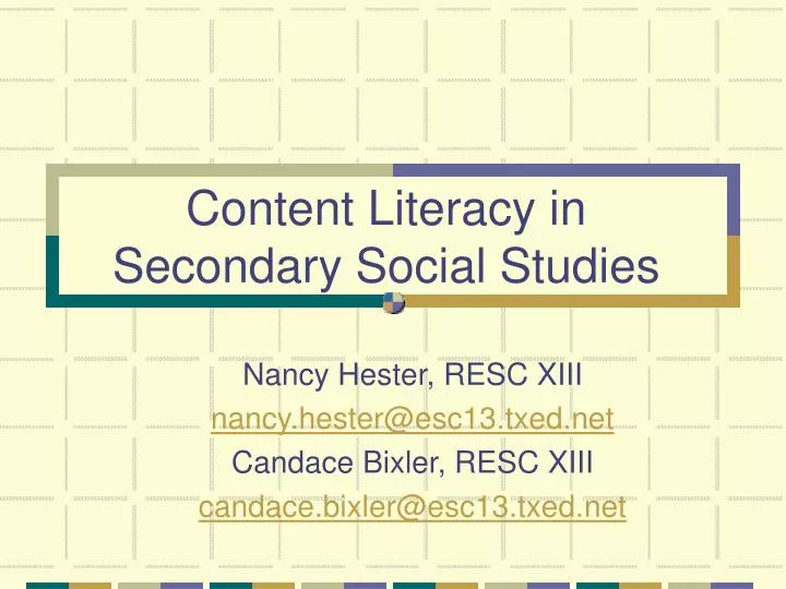 content literacy in secondary social studies